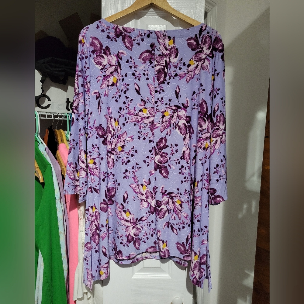 Floral Purple and Yellow Blouse